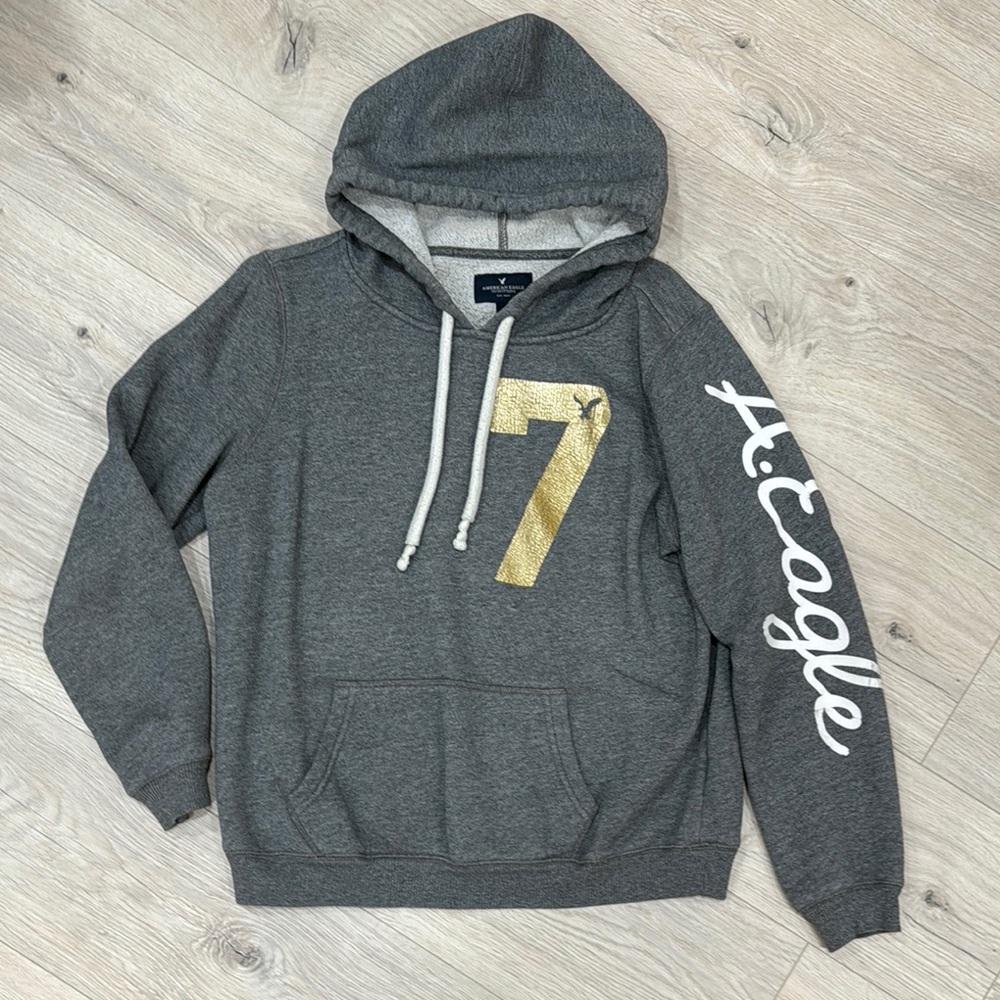 American Eagle Outfitters Gray Hoodie Sweater